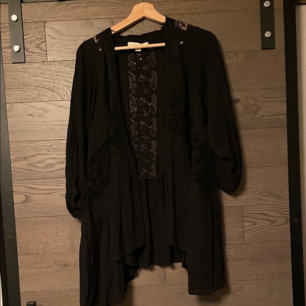 Elegant Black Lace Women's Blazer
